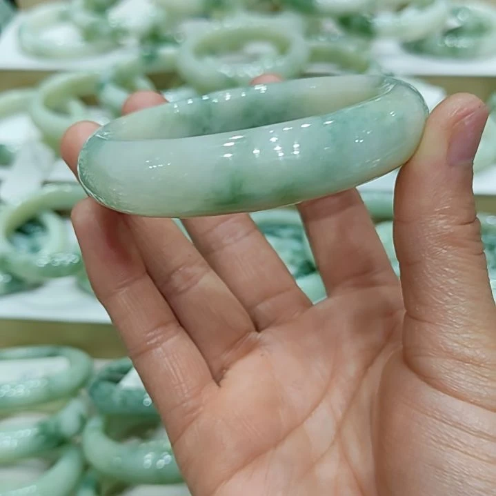 透闪石-蛇纹石玉手镯未镶嵌缘***空