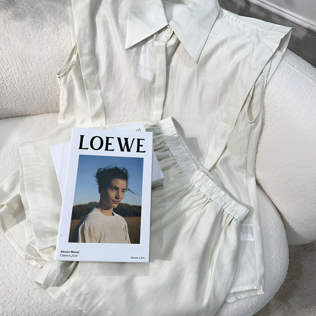 【现货】【木木MUMU】衣长77裤长37 夏季气质通勤衬衫短裤两件套