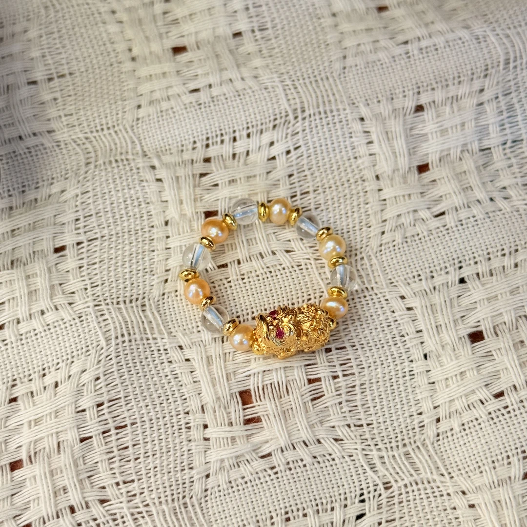 非金属布艺戒指 珠宝【三宝】日进斗金戒指轻奢时尚0003