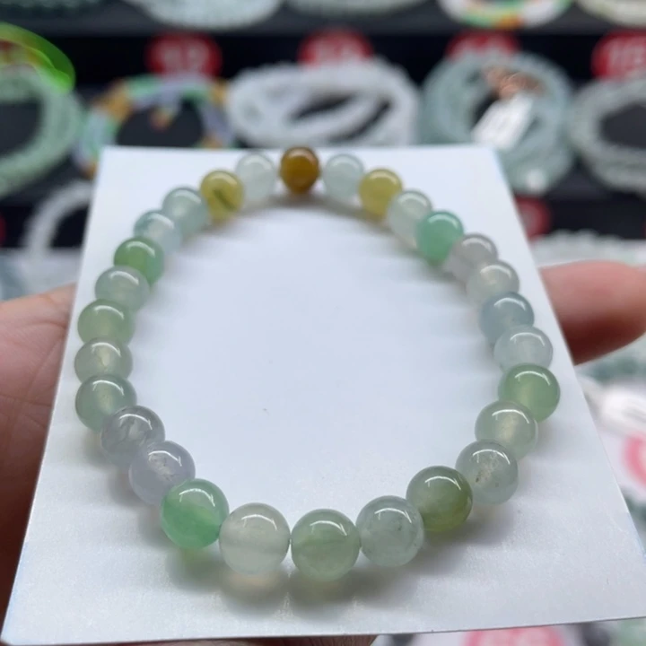 未镶嵌手链翡翠李*白卡6.9