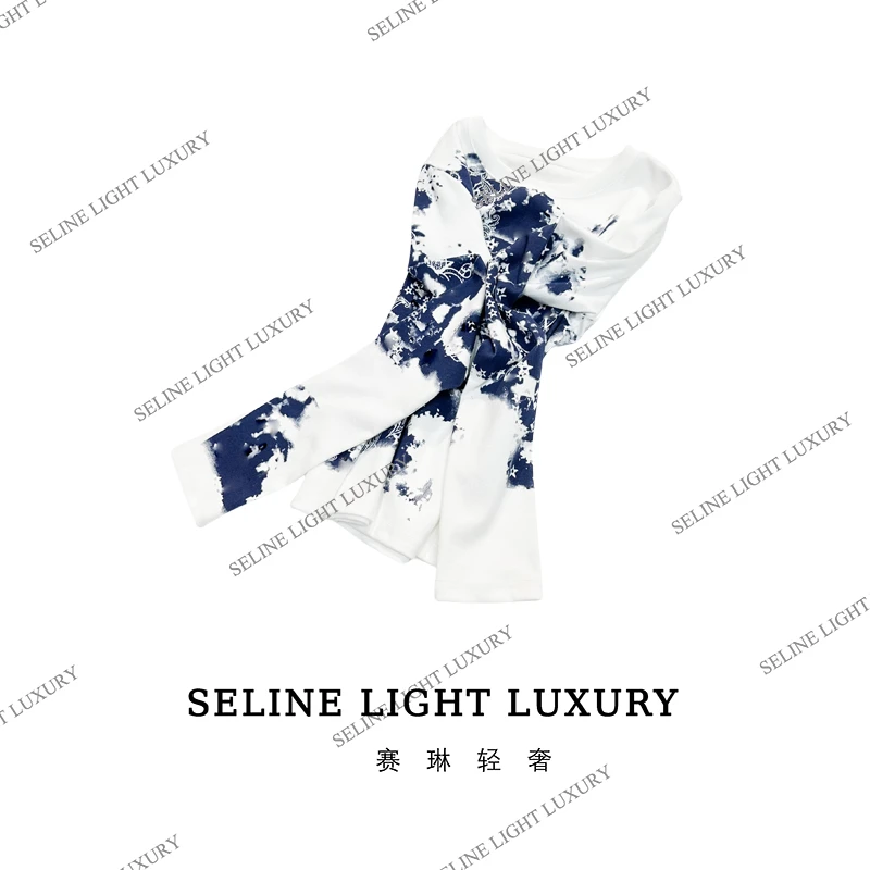 【24Q-076】2024 SELINE 设计感秋冬水墨国风百搭时尚休闲上衣