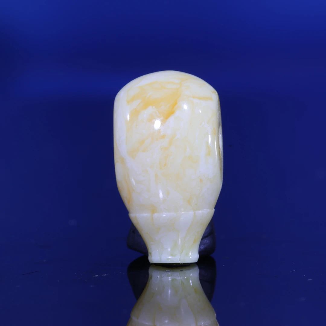 11m蜜蜡三通保真一物一图焦皮白蜡虎皮满蜡佛头蜜蜡配饰-C125