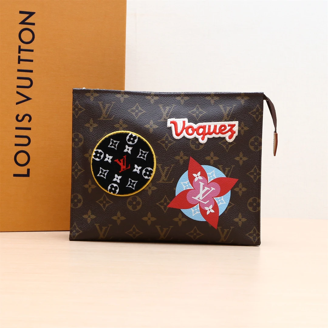 99新 LouisVuitton/路易威登 活动双双 洗漱包 26 老花 金扣 2018