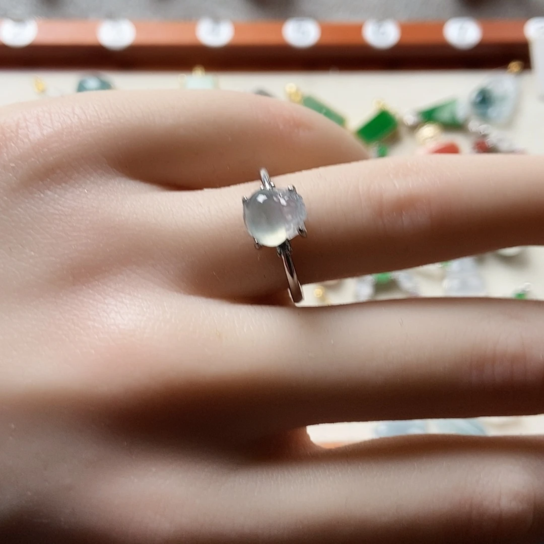 翡翠银S925镶嵌戒指