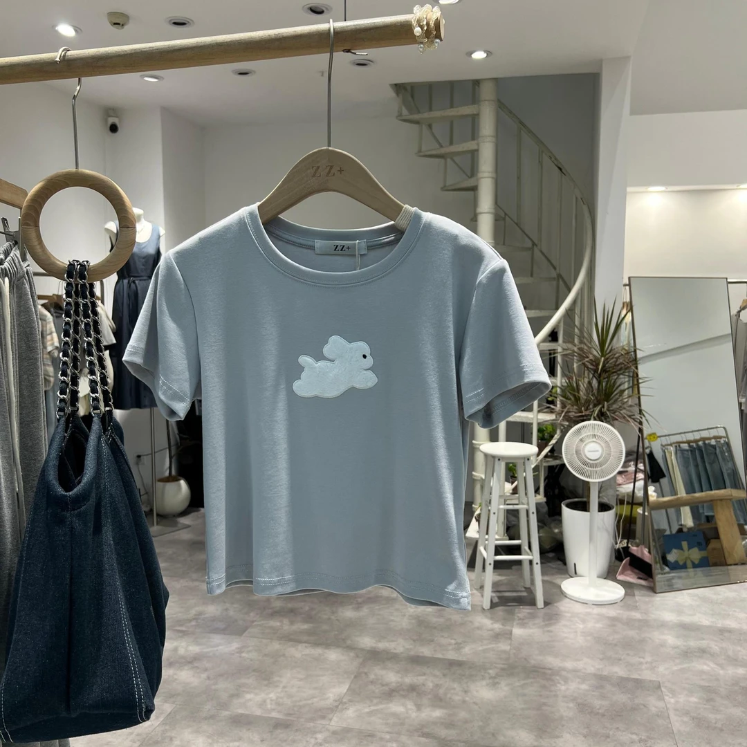 5601东大门春季新款（小兔子）弹力小众款百搭卡通兔子T恤