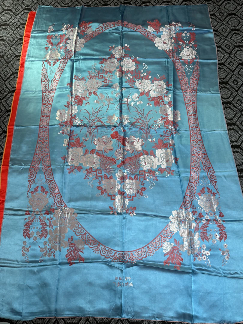 真丝老软缎布料提花被单（直播间挑选不退不换）