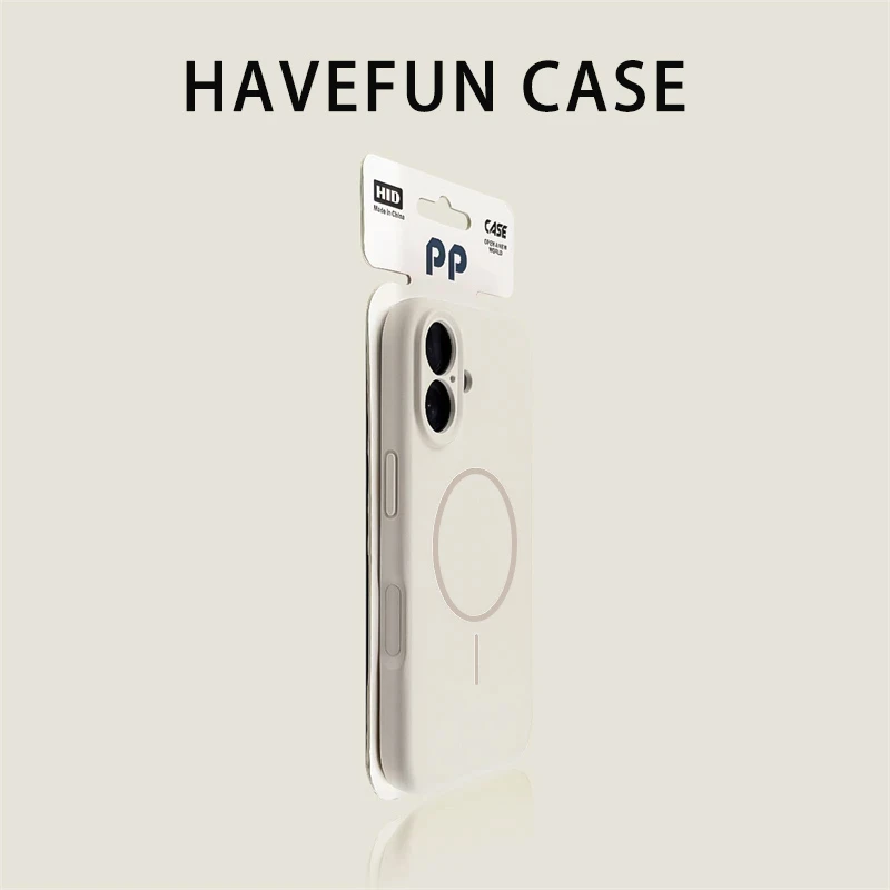 雅天立纯白色精孔液态磁吸适用苹果17/16promax手机壳iPhone15/14