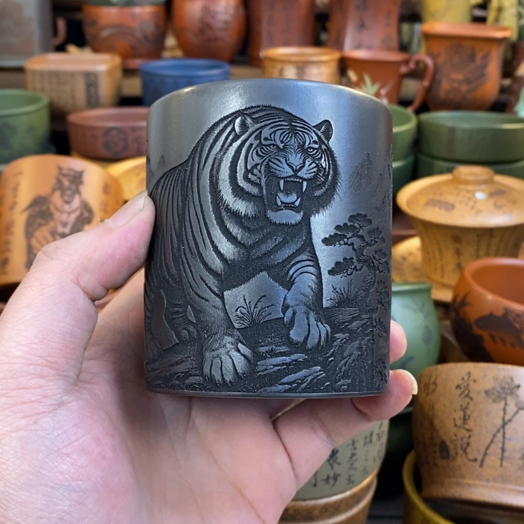 紫砂杯子宜兴全手工紫砂杯