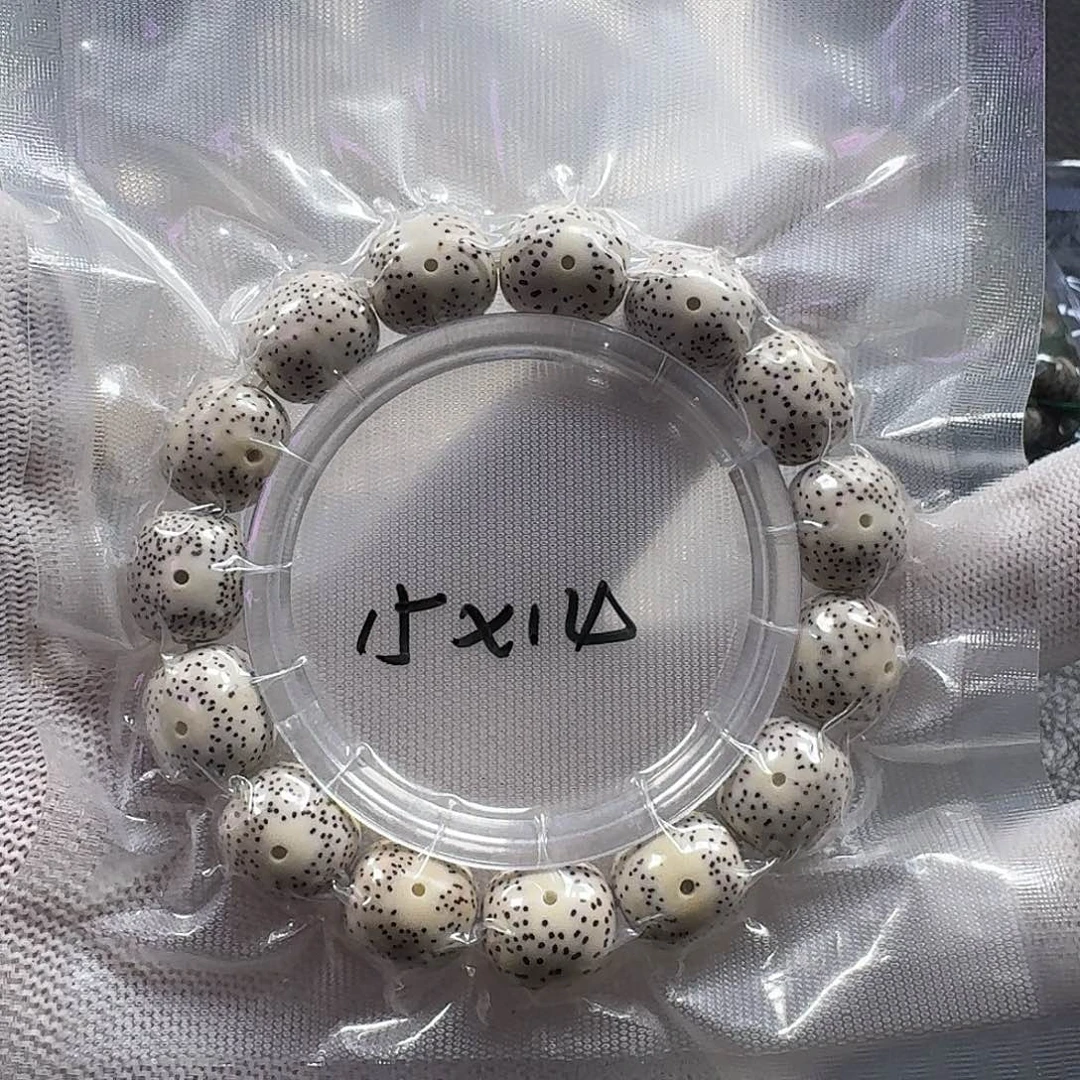 星月菩提手串H***o13+*14➕顺白微脱枣珠