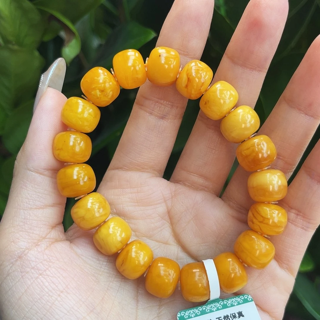 未镶嵌琥珀手链12m花蜡微瑕