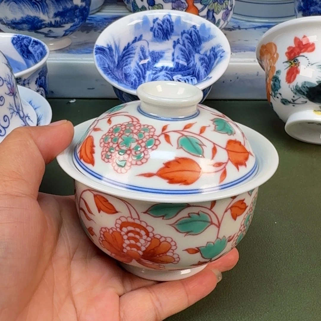 陶瓷景德镇纯手绘茶具圆圆220