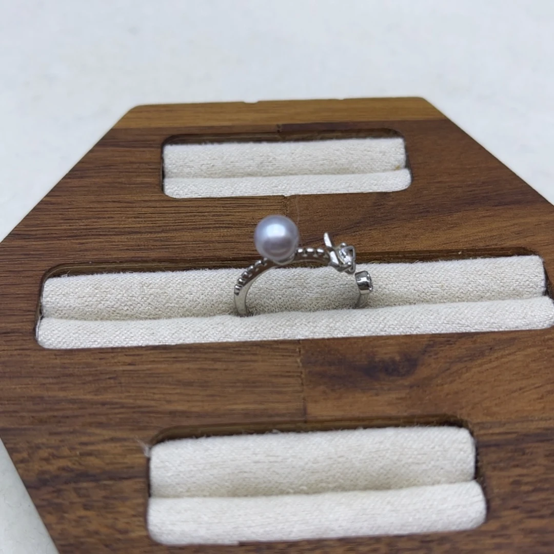 海水珍珠银S925镶嵌戒指