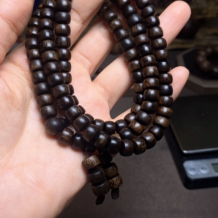 沉香手串越南富森红土瘤疤0.6×0.8×108