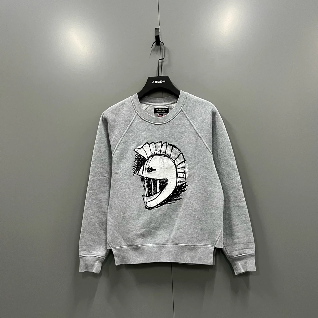 99新 BURBERRY/博柏利 (zz8) 涂鸦印花圆领卫衣 XS码 si501507