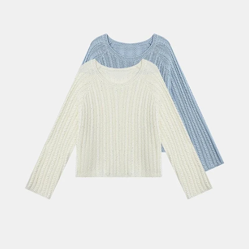 2025春秋韩式新品镂空设计感头套针织衫女慵懒风宽松休闲百搭上衣