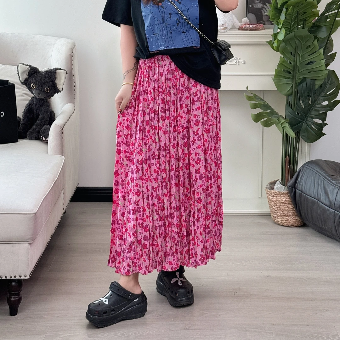 断码捡漏~绮月花歌  / 幸福粉碎半身裙4050花契大码200斤胖mm