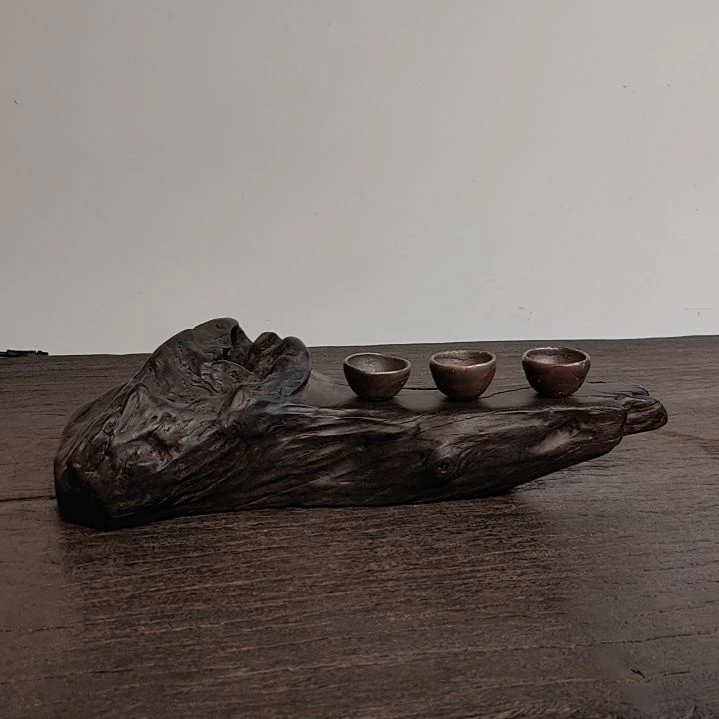 铁力木  树根瘤疤杯架底座