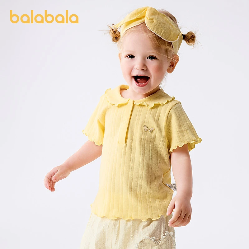 巴拉巴拉宝宝短袖t恤婴儿女童上衣2025新款夏装甜美时尚洋气文艺