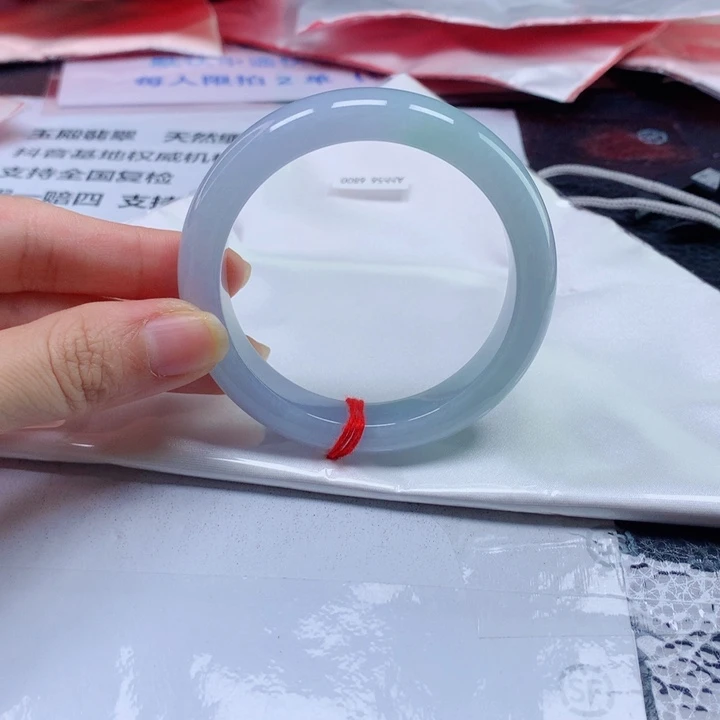 翡翠手镯未镶嵌晗****天然翡翠56圈口