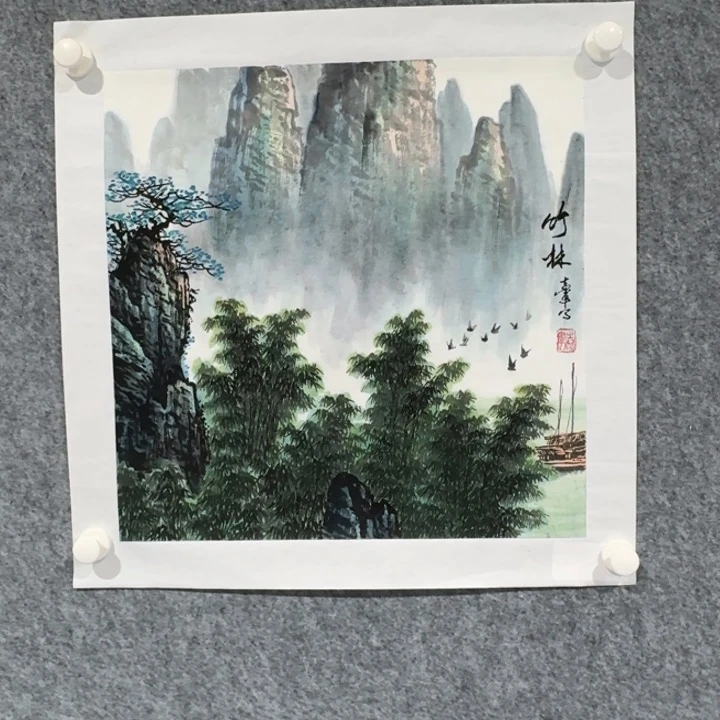 国画竹林绘画作品