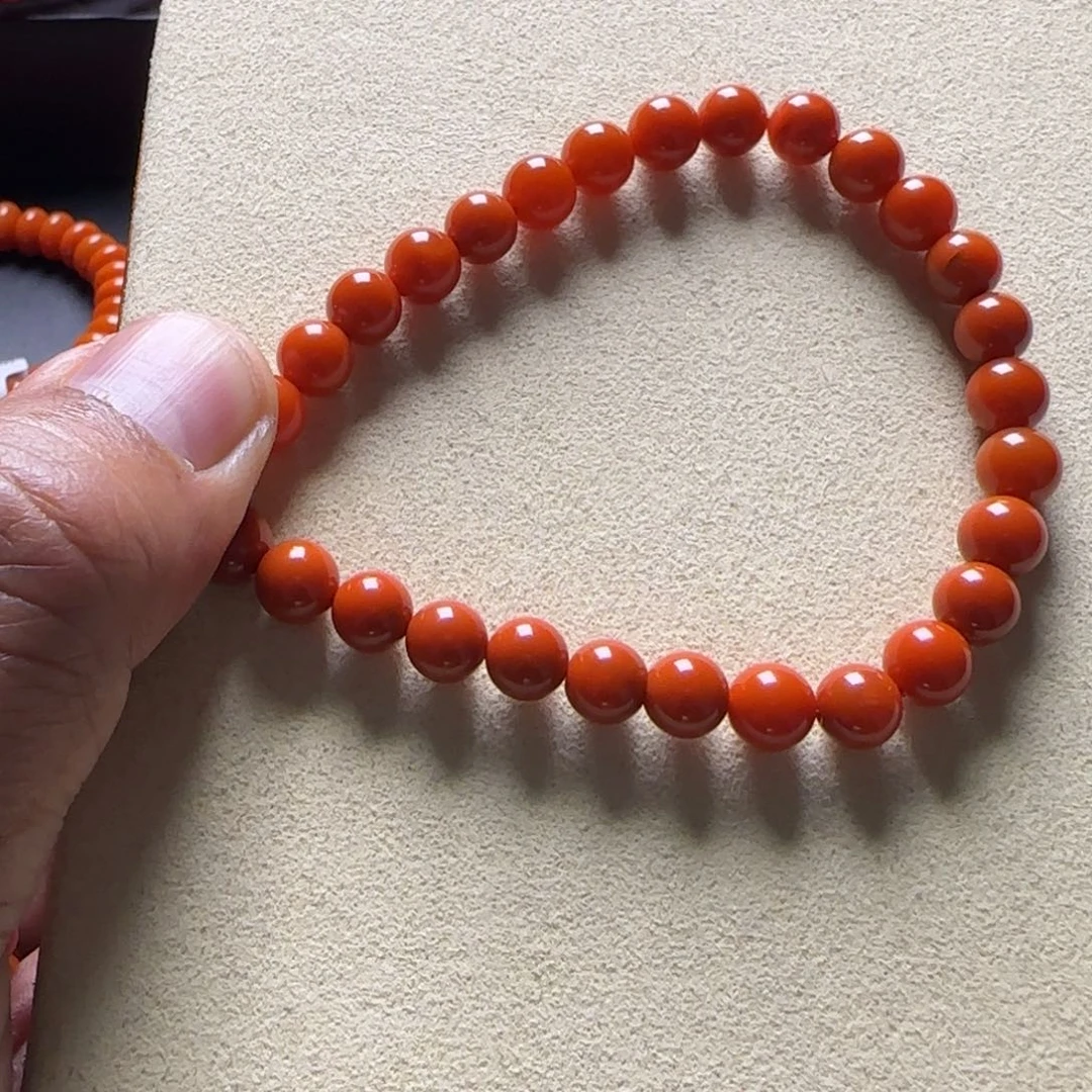 南红玛瑙手链未镶嵌冷水河6.8mm