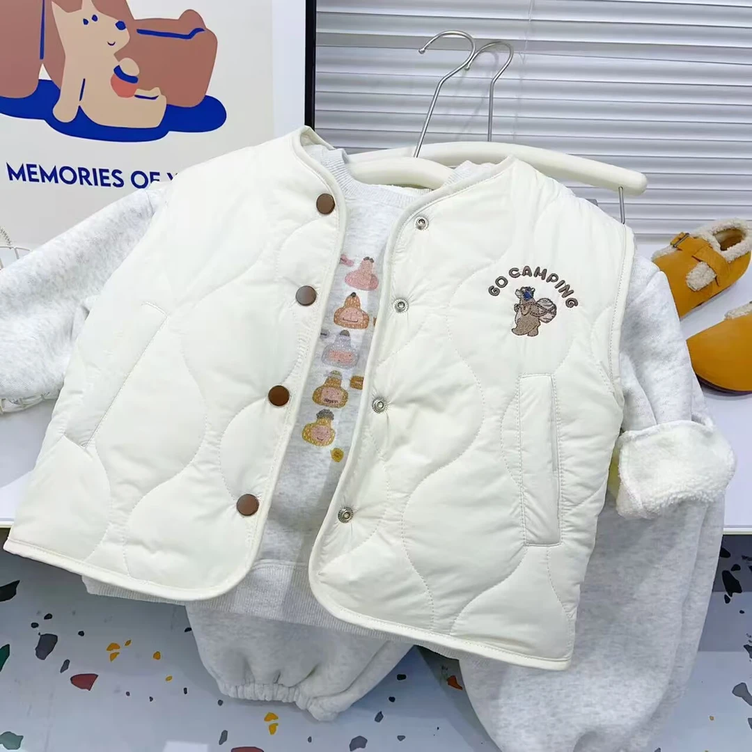 儿童马甲秋冬新款棉马甲韩系保暖男童两面穿百搭女童上衣百搭背心