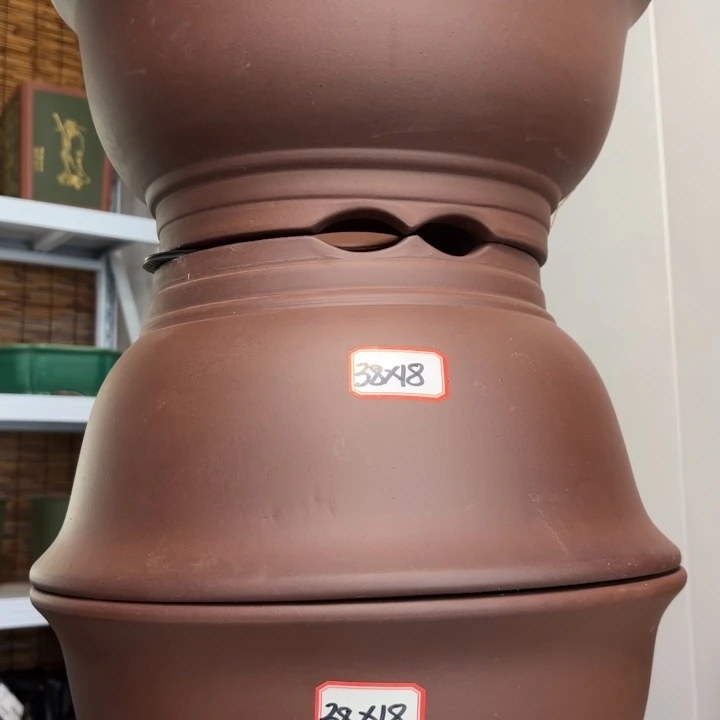 紫砂花盆100-3。         38-18