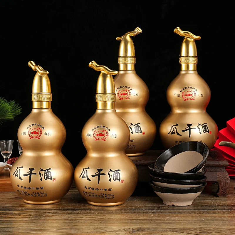 赛福醇赛褔醇瓜干酒葫芦瓶52度500ML*4瓶口粮酒52度