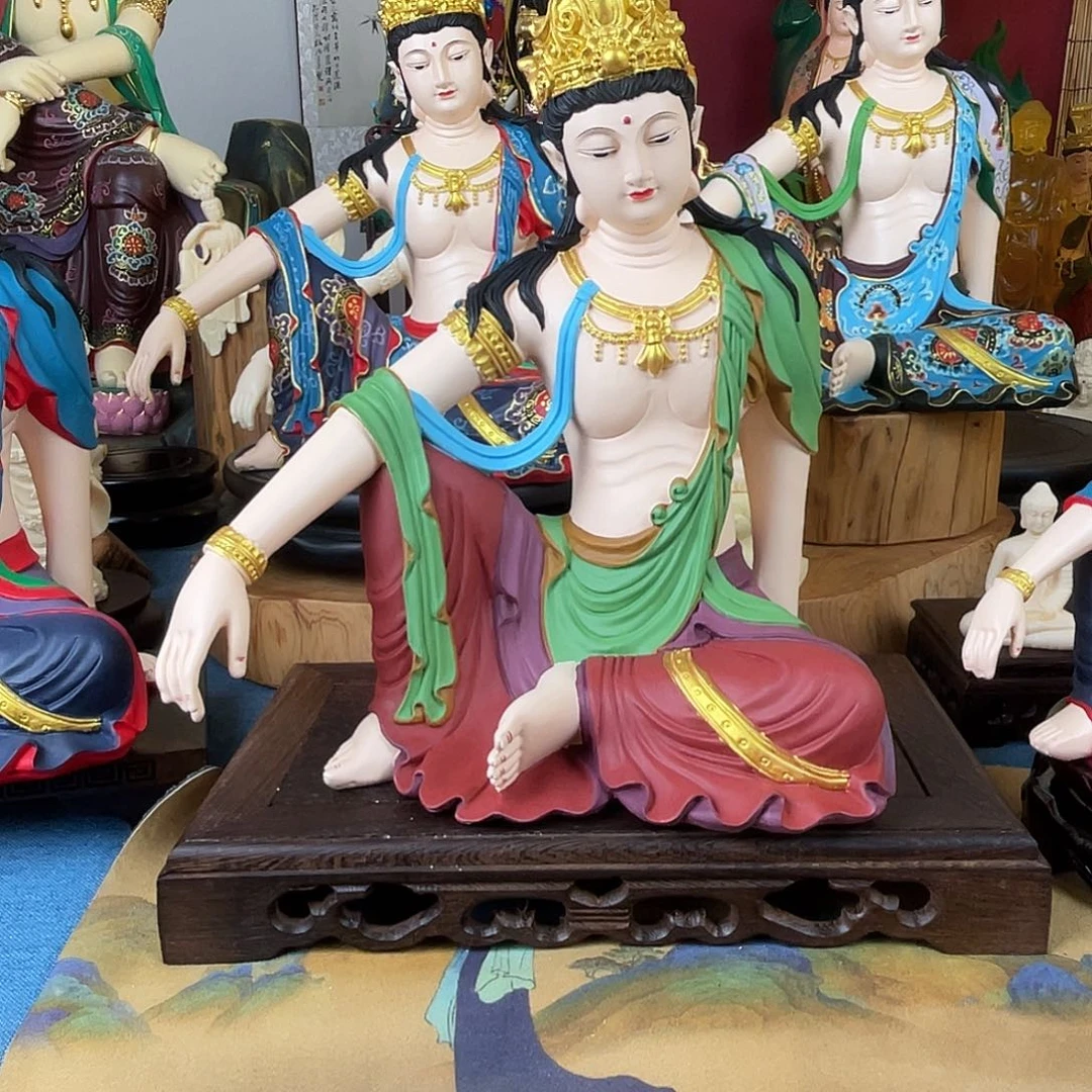 空***白石材自在观音摆件30