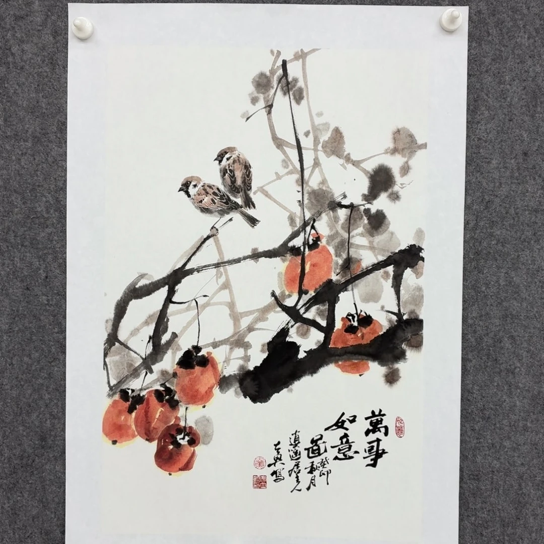 万***里国画宣纸和笔的颜色也很