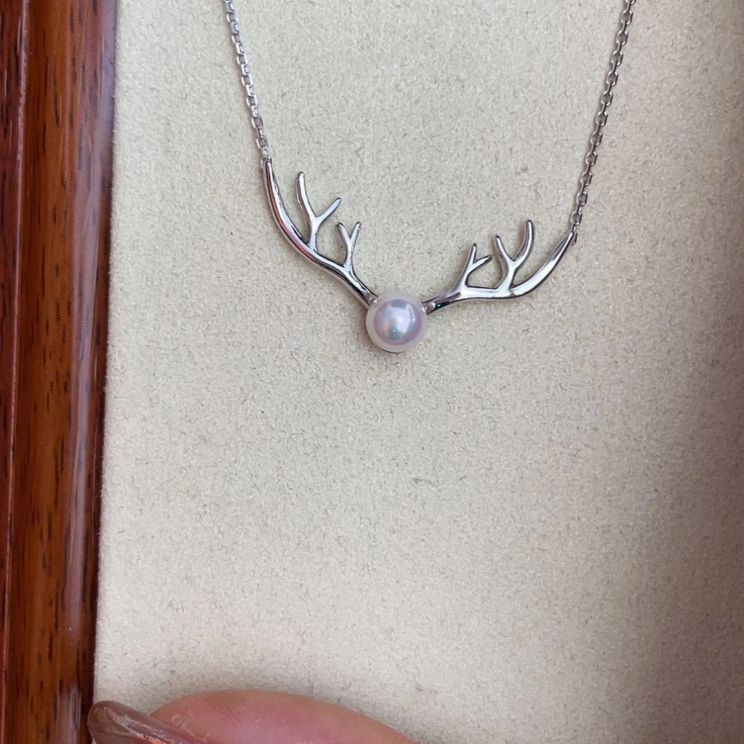 海水珍珠银S925镶嵌颈饰