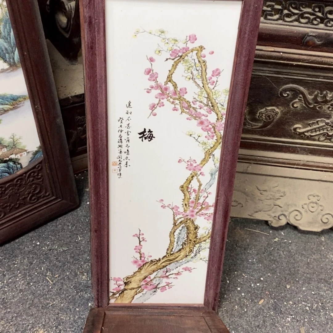 瓷片53*21*1景德镇瓷板画柴窑烧制