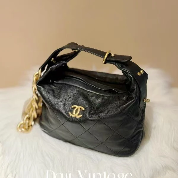 99新 Chanel/香奈儿 大吉中古/Chanel香奈儿22c黑金hobo单肩包