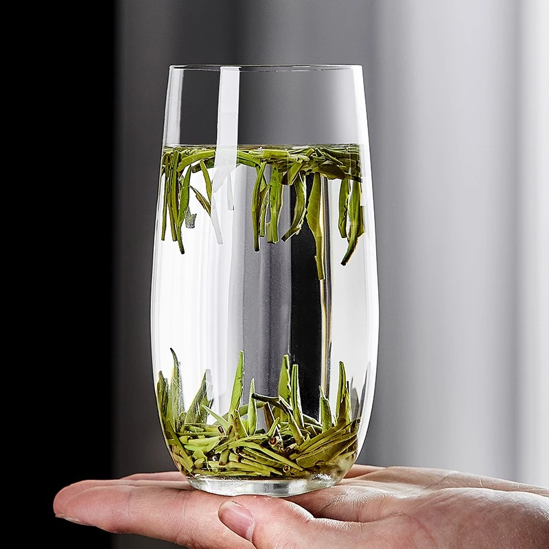 Y1青苹果玻璃水杯家用待客杯子绿茶杯果汁牛奶啤酒杯耐热高档