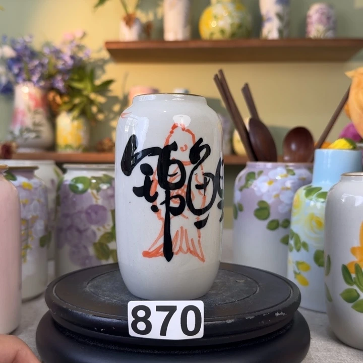 摆件景德镇手绘陶瓷花瓶摆件无孔