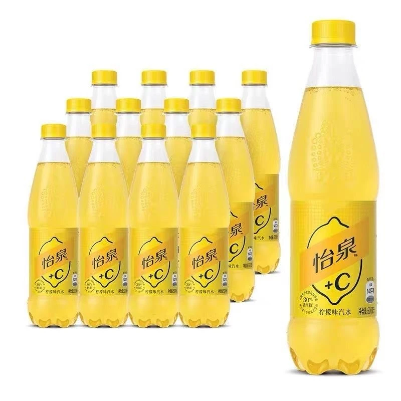 可口可乐怡泉柠檬C气泡水500ml*12瓶柠檬味含维C碳酸饮料整箱饮品