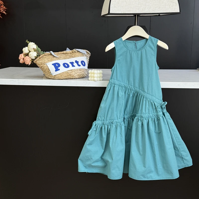 【现货】leomama女童连衣裙夏季儿童洋气时髦背心裙大童休闲长裙子