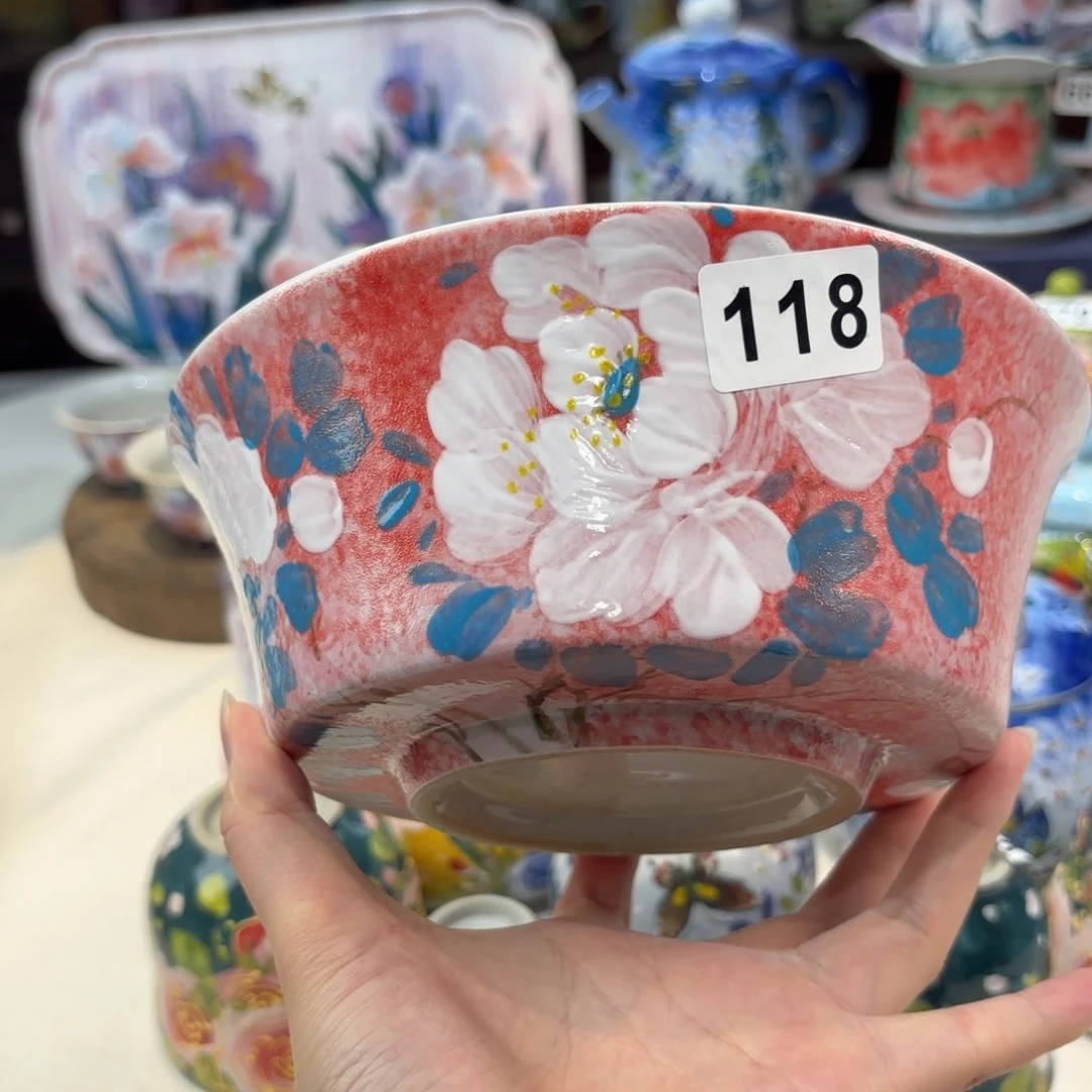 瓷片景德镇手绘高温釉下彩陶瓷茶具