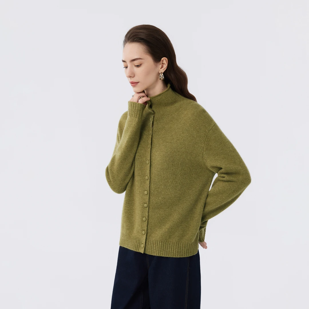 King Deer/鹿王新款女式时尚百搭休闲开衫羊绒衫L805581