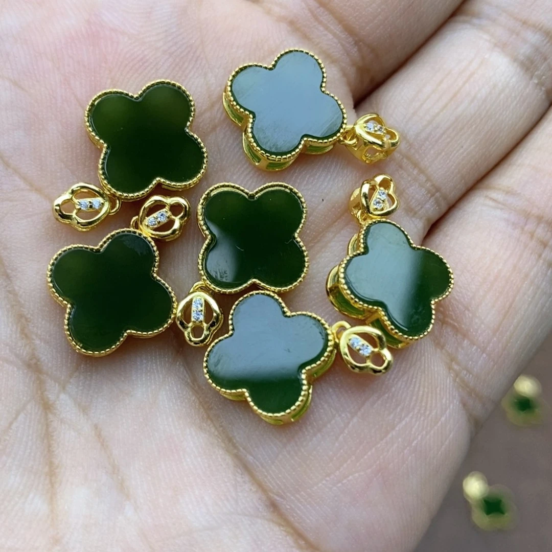 和田玉银S925镶嵌吊坠(不含链)