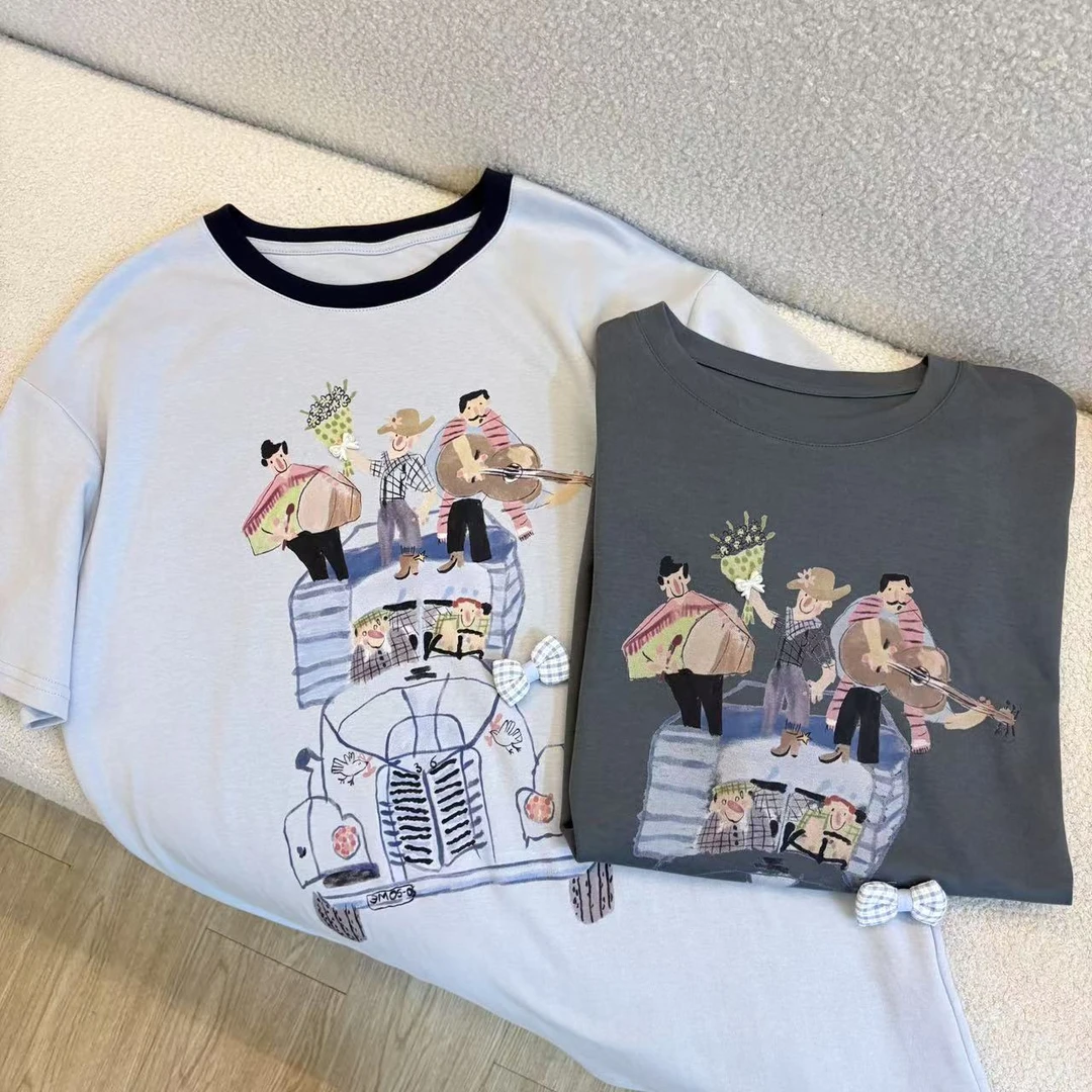 【立体蝴蝶结T恤】高品圆领百搭显瘦时尚休闲T恤-苋 18226(0717)