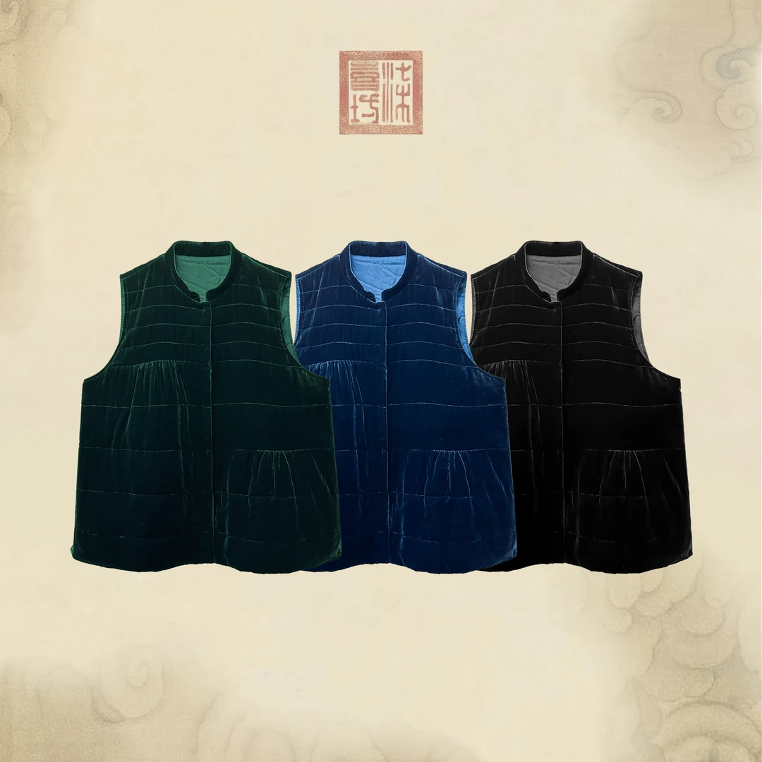 【延禧】Lanshe阑舍·法式高定丝绒棉衣桑蚕丝丝绒棉马甲