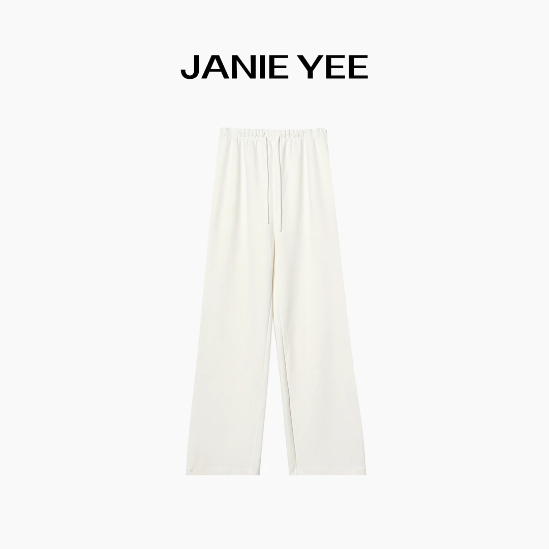 Janie Yee“华夫奶糕”休闲百搭宽松简约直筒裤 24A0907