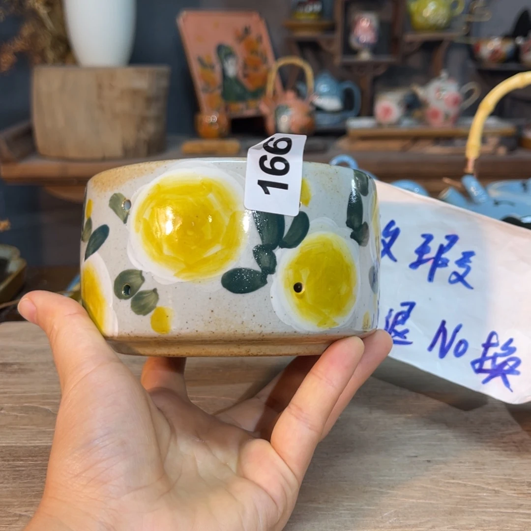 壶素浅陶瓷手工手绘