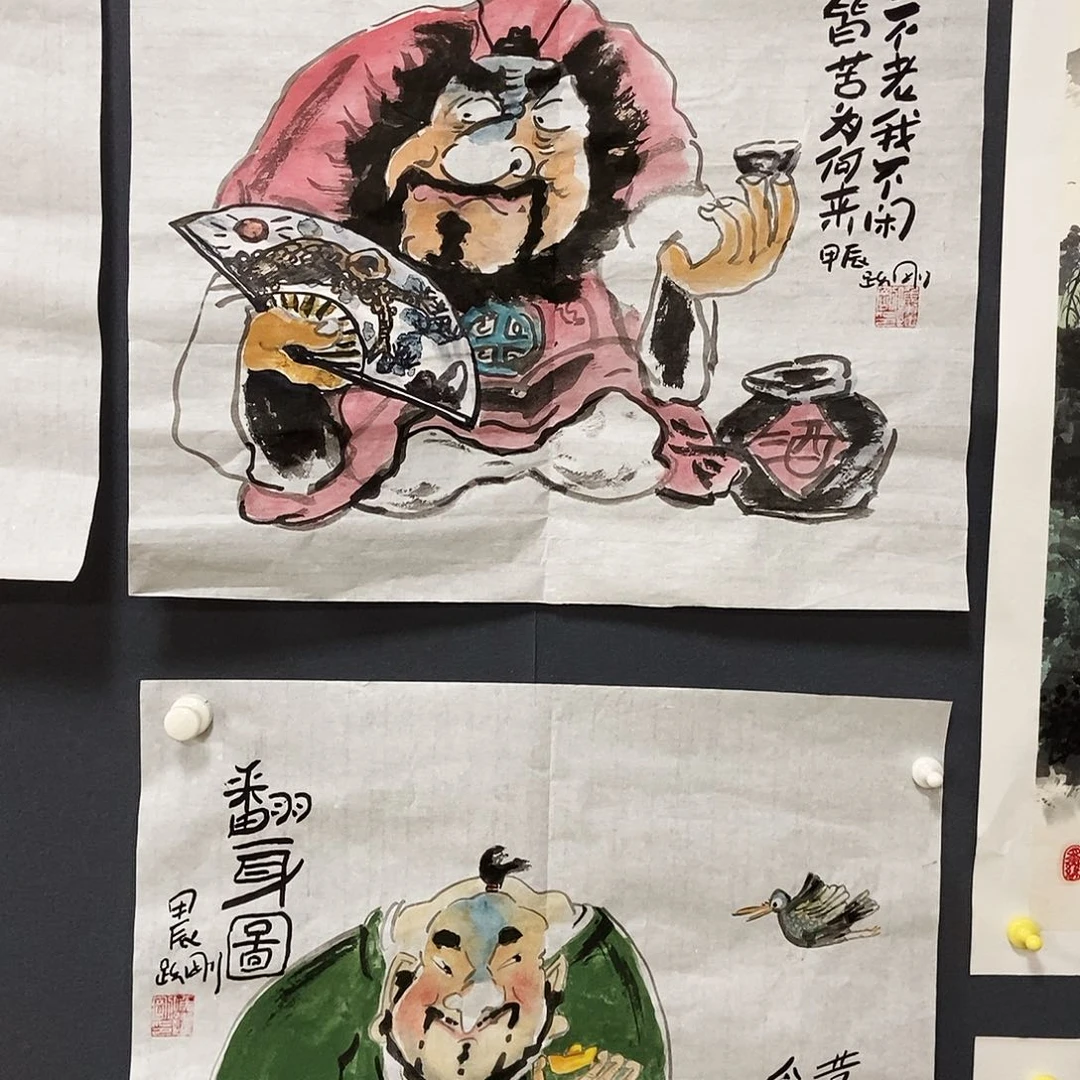 国画桃****风侯跃刚手绘作品欣赏50.50