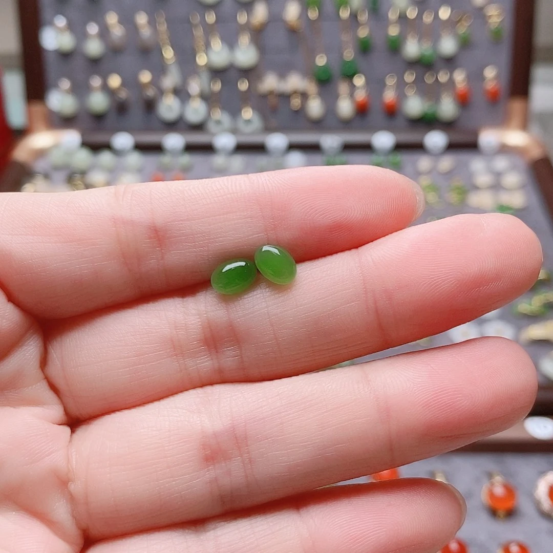 和田玉银S925镶嵌耳饰