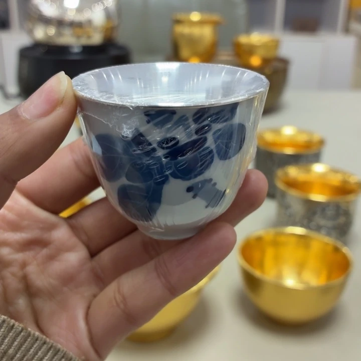 李小鹤瓷包银足银999茶杯