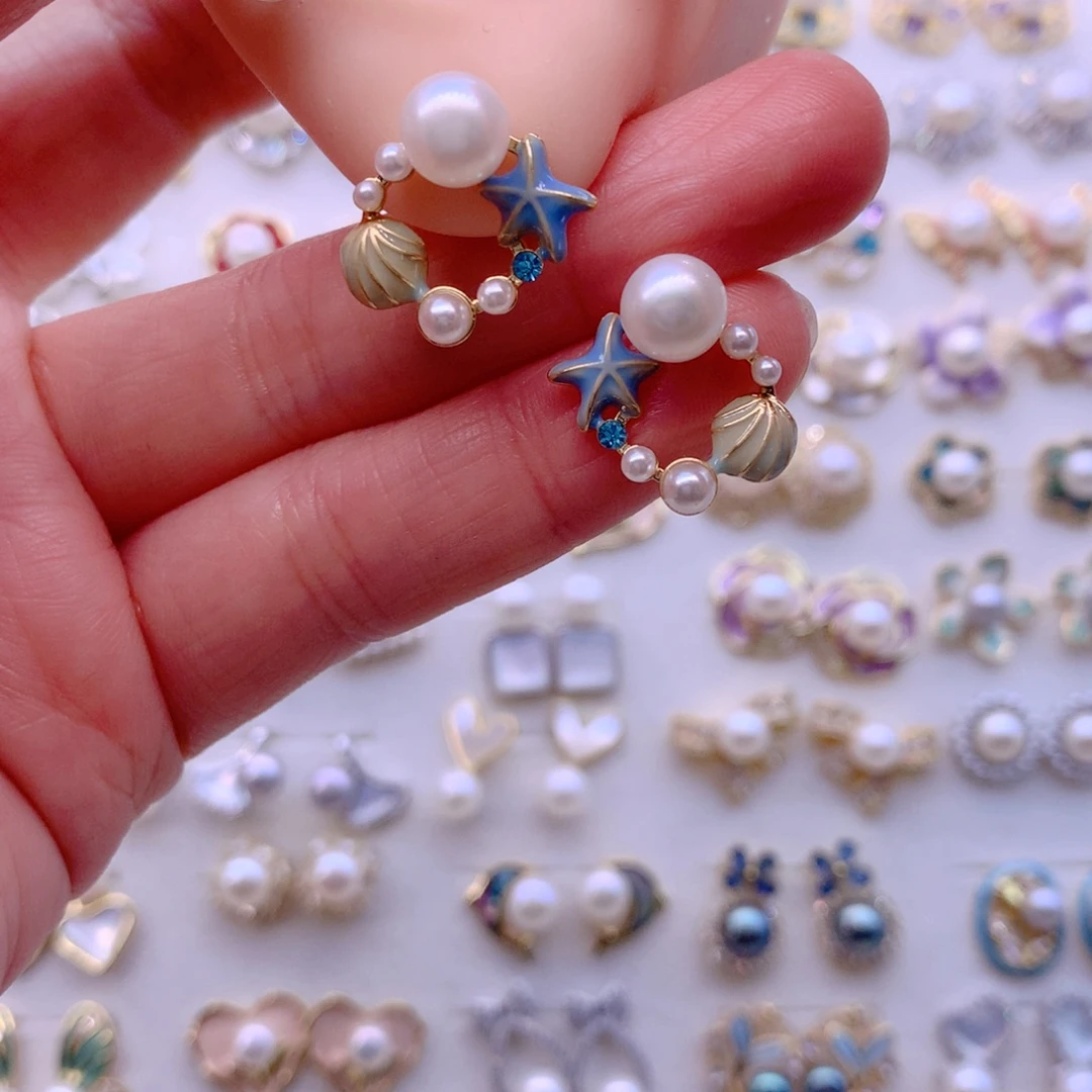 合金耳饰淡水珍珠