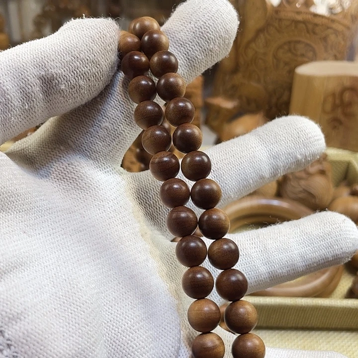 未镶嵌檀香木手串老山檀香0.8多圈沉水天花板奶甜百年料