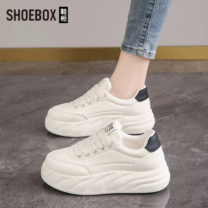 SHOEBOX鞋柜鞋柜爆款百搭小白鞋女春季2025新款休闲板鞋女鞋子